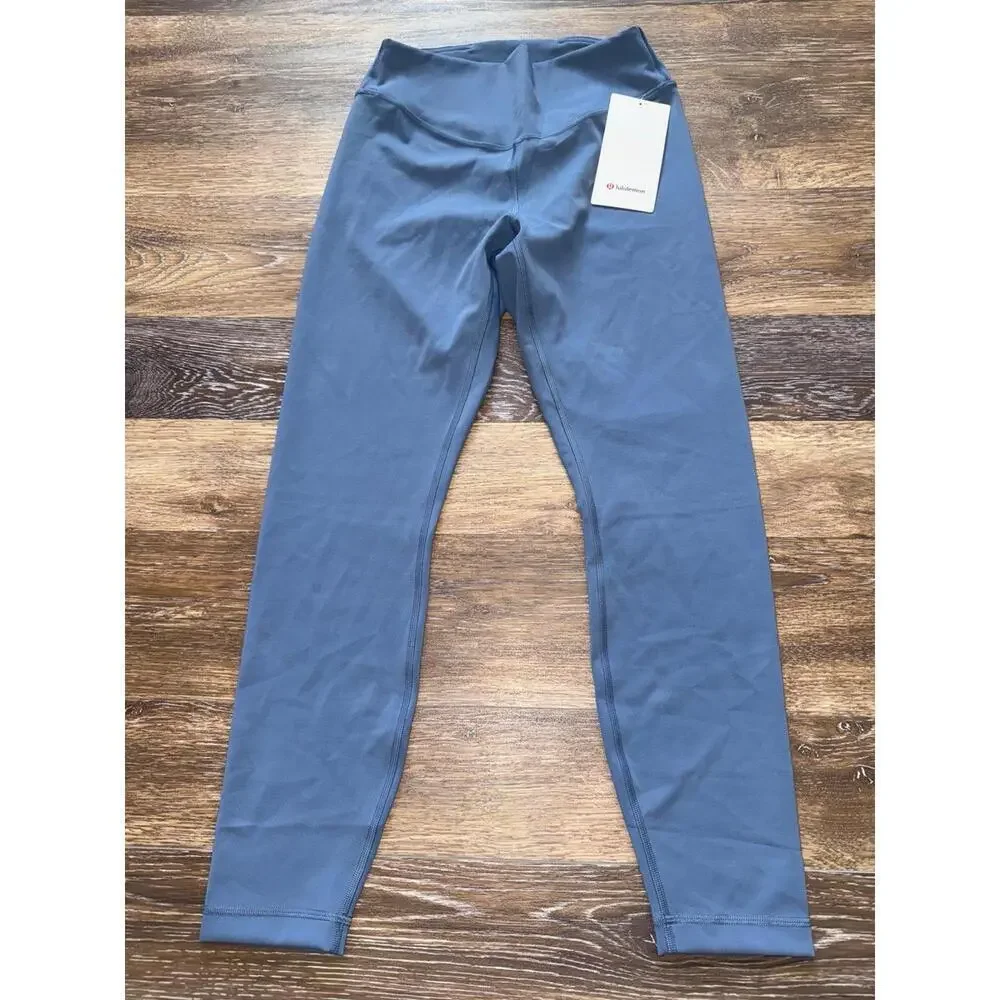 Lululemon Wunder Under SmoothCover High Rise 25” Washed Denim Size 8 NWT